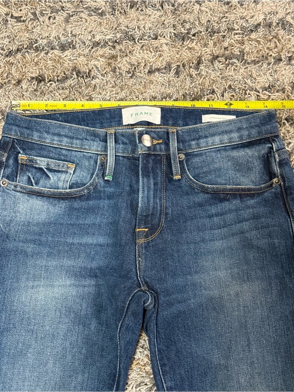 FRAME L- Homme Slim Classic Blue Straight-Leg Jeans - - Picture 4 of 12